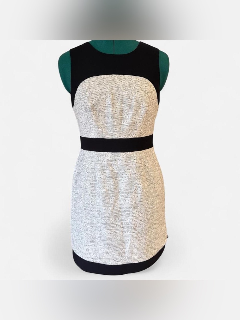 Banana Republic Black and Ivory Sleeveless Sheath Dress
